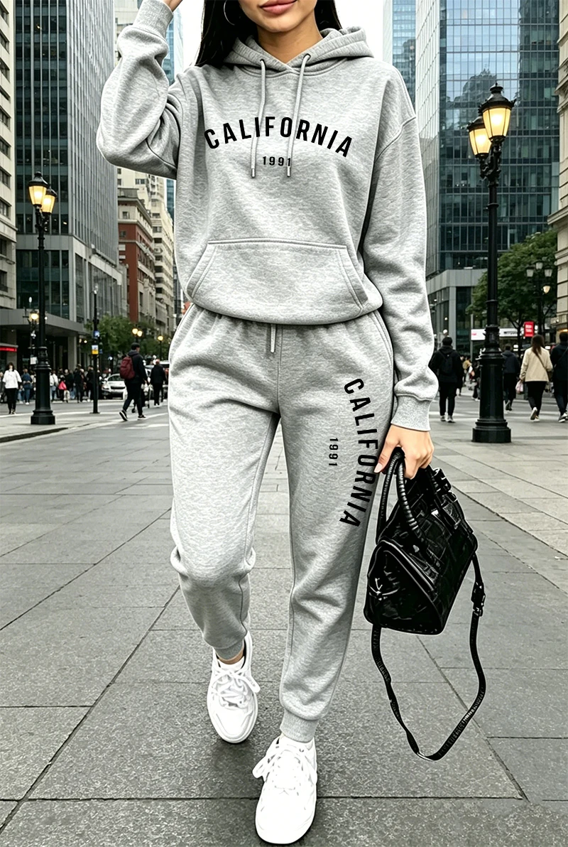 Winter Clothing For - Vendas Quentes: Conjunto de Moletom Feminino