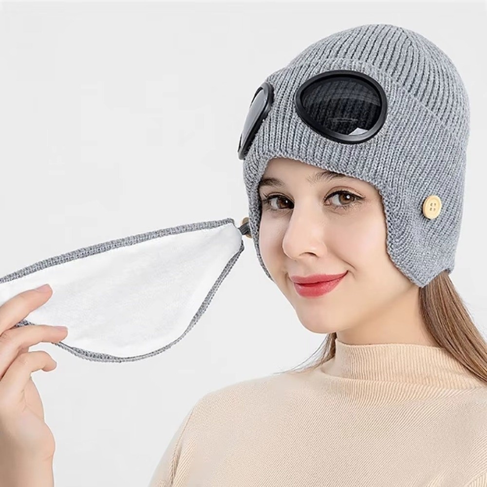 Winter Clothing Earmuffs - Gorro de Lã Quente Forrado com