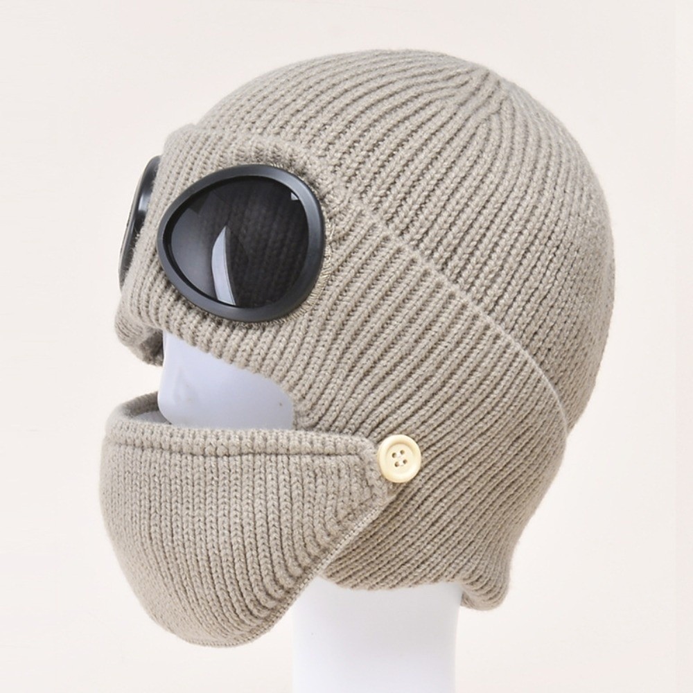 Winter Clothing Earmuffs - Chapéu de lã quente forrado de