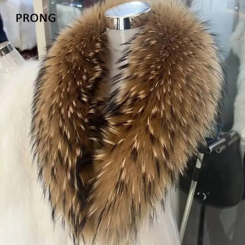 Gola de pele de guaxinim natur - Winter Clothing Online avaliação e preço
