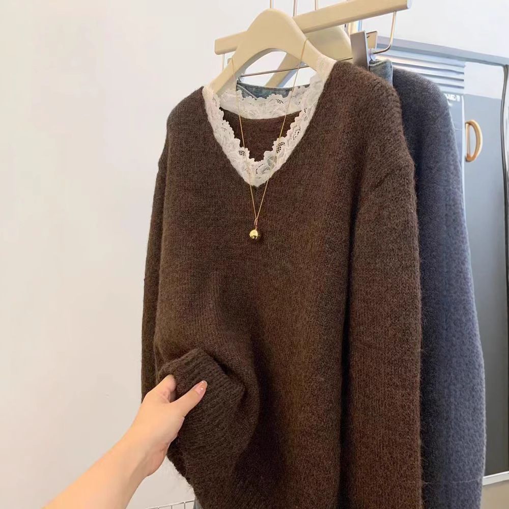 2026 Suéter de Tricô com Renda - Winter Clothing Colors 2026 avaliação e preço