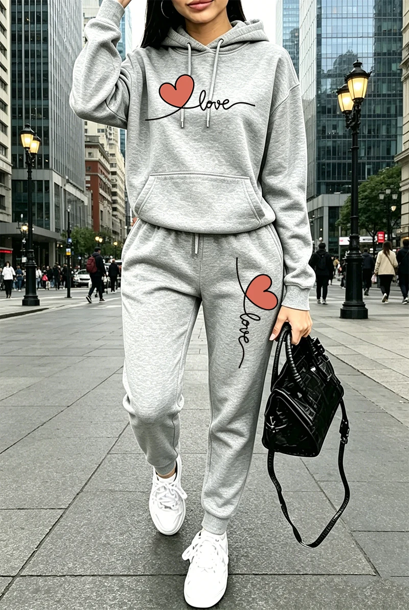 Conjunto de Moletom Feminino E - Winter Clothing For avaliação e preço